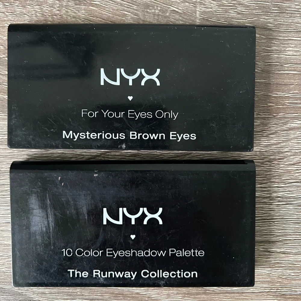 BUNDLE NYX Eyeshadow Palette Mysterious Brown Runway Collection Caviar Bubbles